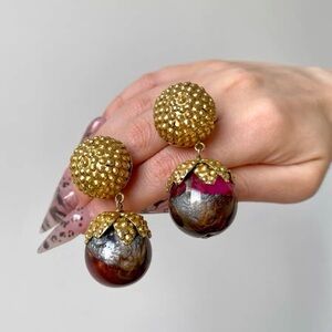 Pellini MILANO Fine Resin Mangosteen Clip-on Earrings